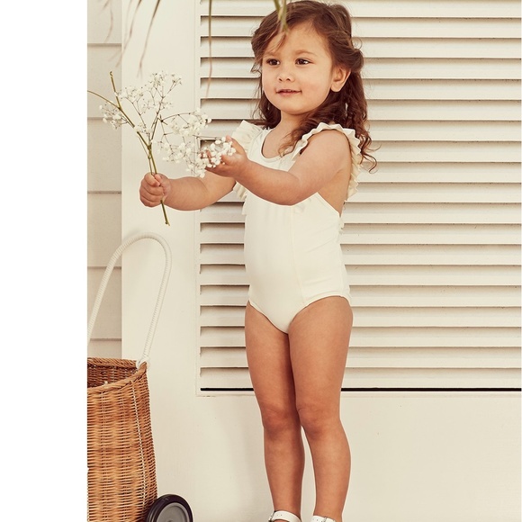 Dot Dot Ivory Ruffle 1pc Swimsuit - Picture 3 of 5